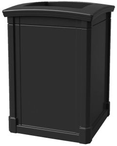 MAV44OTBLA Open Top Trash Can - 44 Gallon Capacity - 27 3/4" Sq. x 40" H - Black in Color