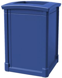 MAV44OTBLU Open Top Trash Can - 44 Gallon Capacity - 27 3/4" Sq. x 40" H - Blue in Color