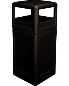 P42SQDTBLA Dome Lid Trash Can - 42 Gallon Capacity - 18 1/2" Sq. x 41 3/4" H - Black in Color