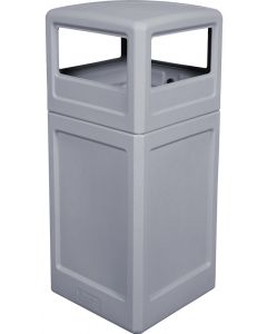 Imprezza P42SQDTGRA Dome Lid Trash Can - 42 Gallon Capacity - 18 1/2" Sq. x 41 3/4" H - Gray in Color