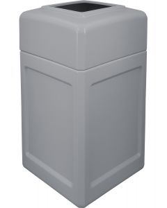 P52SQOTBEI Open Top Trash Can - 52 Gallon Capacity - 20 1/2" Sq. x 36 1/2" H - Beige in Color