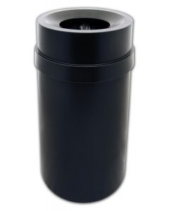 PRFT35BLA Carrara Funnel Top Trash Can - 35 Gallon Capacity - 20 7/8" Dia. x 34 1/2" H - Black in Color