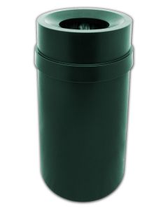 PRFT35DGRN Carrara Funnel Top Trash Can - 35 Gallon Capacity - 20 7/8" Dia. x 34 1/2" H - Dark Green in Color