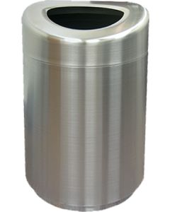 SSOT35 Stainless Steel Curved Open Top Container - 30 Gallon Capacity - 20" Dia. x 33 1/2" H - Satin Stainless Steel