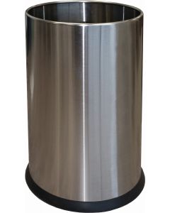 SSWB25SS Single Sided Wastebasket - 2 1/2 Gallon Capacity - 7 5/8" Dia. x 12" H - Stainless Steel