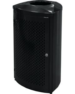 TRO21BKPL Triangular Curved Open Top Trash Can - 21 Gallon Capacity - Black in Color