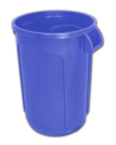 VCR20BLU-HD Vulcan HD Heavy Duty Round Container with Venting Channels - 20 Gallon Capacity - 19 1/2" Dia. x 23 1/2" H - Blue in Color