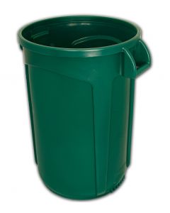 VCR20DGRN-HD Vulcan HD Heavy Duty Round Container with Venting Channels - 20 Gallon Capacity - 19 1/2" Dia. x 23 1/2" H - Dark Green in Color
