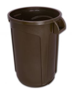 VCR20JAVA-HD Vulcan HD Heavy Duty Round Container with Venting Channels - 20 Gallon Capacity - 19 1/2" Dia. x 23 1/2" H - Dark Brown in Color
