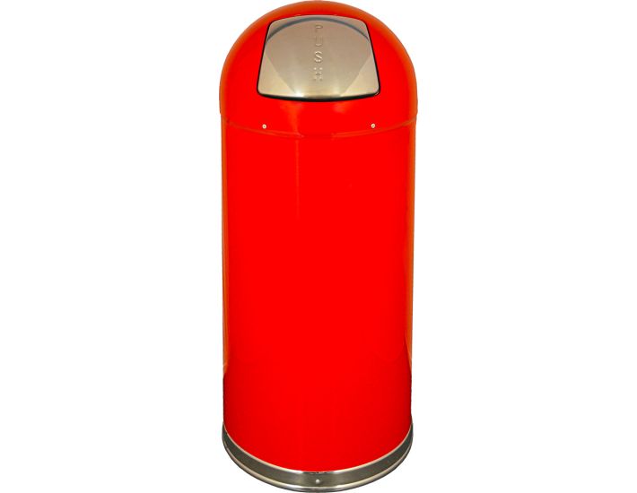 DT15REDGL Dome Top Bullet Trash Can - 15 Gallon Capacity - 15 3/8