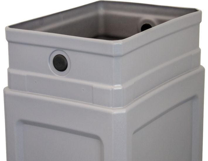 DCS34OTGRA Open Top Trash Can - 34 Gallon Capacity - 15 1/2" L x 20 1/2" W x 37" H - Gray in Color