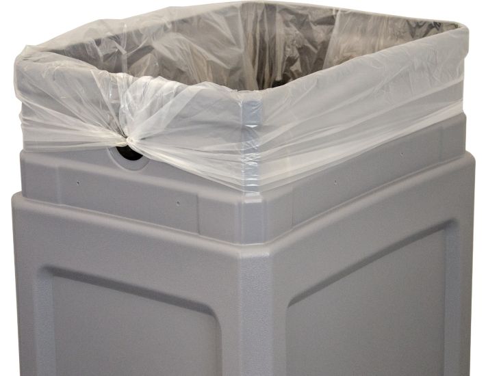 DCS34OTGRA Open Top Trash Can - 34 Gallon Capacity - 15 1/2" L x 20 1/2" W x 37" H - Gray in Color