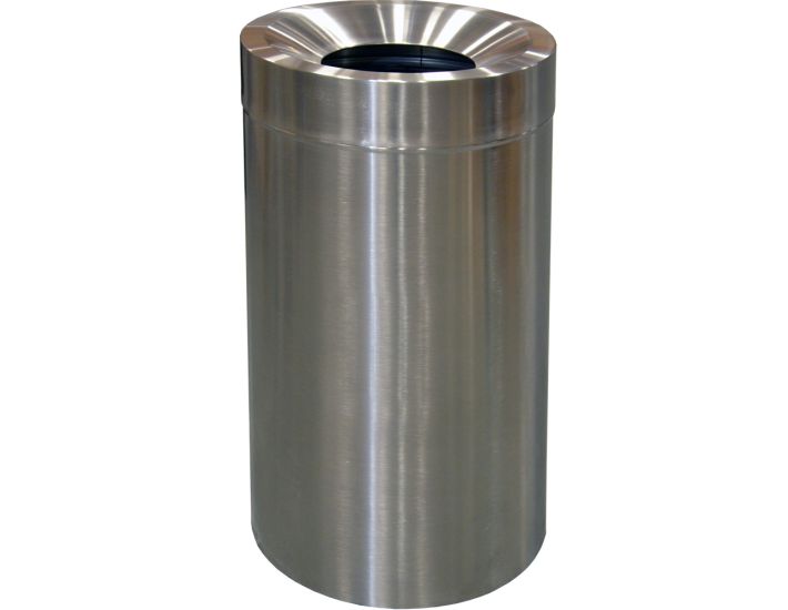 SSFT32PL Funnel Top Trash Can - 32 Gallon Capacity - 20" Dia. x 33 1/4" H - Stainless Steel