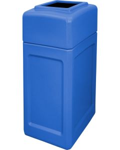 DCS34OTBLU Open Top Trash Can - 34 Gallon Capacity - 15 1/2" L x 20 1/2" W x 37" H - Blue in Color