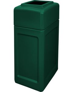 DCS34OTDGRN Open Top Trash Can - 34 Gallon Capacity - 15 1/2" L x 20 1/2" W x 37" H - Dark Green in Color