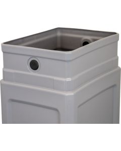 DCS34OTBEI Open Top Trash Can - 34 Gallon Capacity - 15 1/2&quot; L x 20 1/2&quot; W x 37&quot; H - Beige in Color