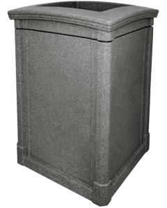 MAV44OTBGNT Open Top Trash Can - 44 Gallon Capacity - 27 3/4" Sq. x 40" H - Black Granite in Color