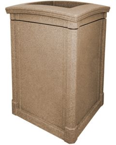 MAV44OTRVR Open Top Trash Can - 44 Gallon Capacity - 27 3/4" Sq. x 40" H - Riverstone in Color