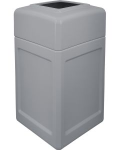 P52SQOTGRA Open Top Trash Can - 52 Gallon Capacity - 20 1/2" Sq. x 36 1/2" H - Gray in Color