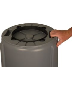 VCR20ORG-HD Vulcan HD Heavy Duty Round Container with Venting Channels - 20 Gallon Capacity - 19 1/2&quot; Dia. x 23 1/2&quot; H - Orange in Color