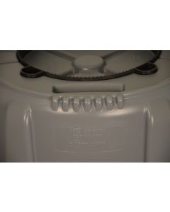 VCR44GRAY-HD Vulcan HD Heavy Duty Round Container with Venting Channels - 44 Gallon Capacity - 23 1/2&quot; Dia. x 30 1/2&quot; H - Gray in Color