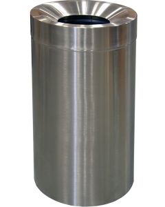 SSFT32PL Funnel Top Trash Can - 32 Gallon Capacity - 20" Dia. x 33 1/4" H - Stainless Steel