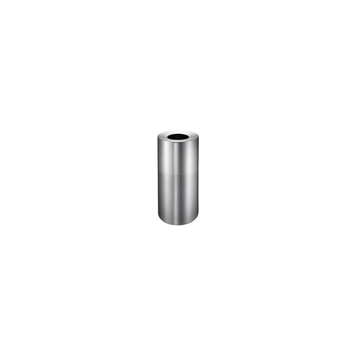 ALMO12 Aluminum Open Top Trash Can - 12 Gallon Capacity - Satin Aluminum