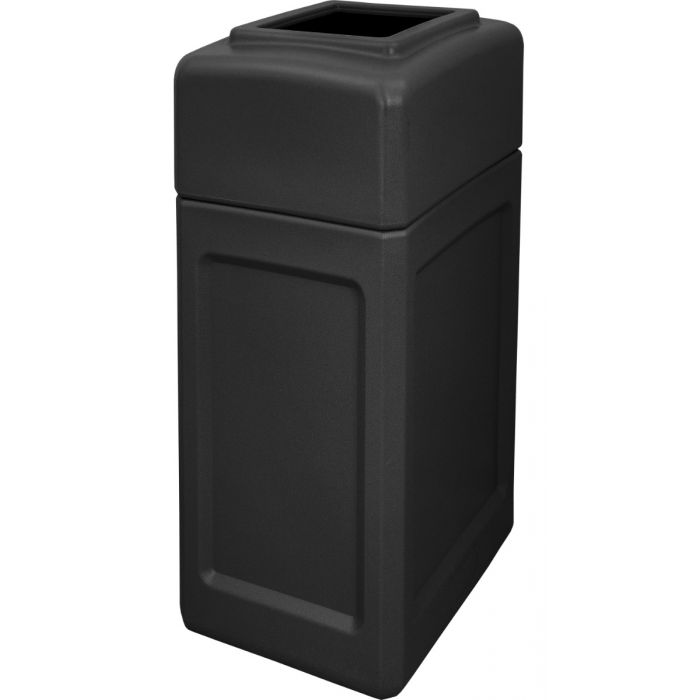 DCS34OTBLA Open Top Trash Can - 34 Gallon Capacity - 15 1/2" L x 20 1/2" W x 37" H - Black in Color