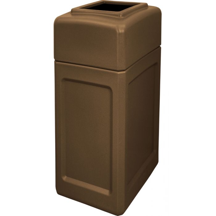 DCS34OTBRO Open Top Trash Can - 34 Gallon Capacity - 15 1/2" L x 20 1/2" W x 37" H - Bronze in Color