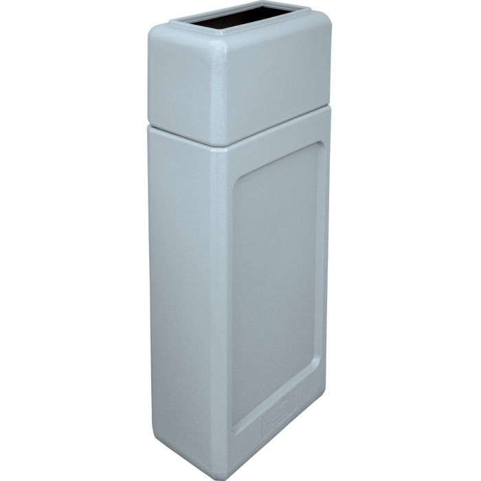 DCUS13GRA Open Top Trash Can - 13 Gallon Capacity - 9" L x 14 3/4" W x 35 3/4" H - Gray in Color