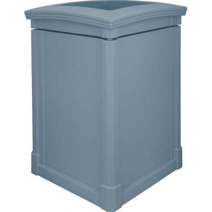 MAV44OTGRA Open Top Trash Can - 44 Gallon Capacity - 27 3/4" Sq. x 40" H - Gray in Color