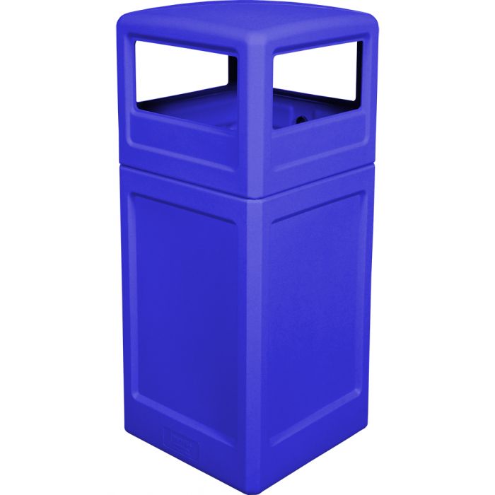 Imprezza P42SQDTBLU Dome Lid Trash Can - 42 Gallon Capacity - 18 1/2" Sq. x 41 3/4" H - Blue in Color