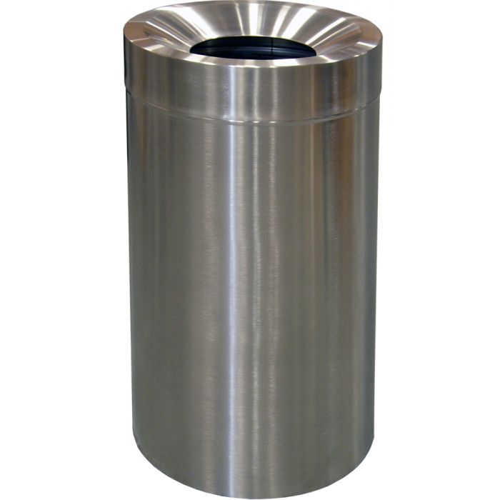 SSFT32PL Funnel Top Trash Can - 32 Gallon Capacity - 20" Dia. x 33 1/4" H - Stainless Steel