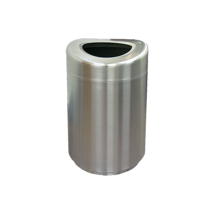 SSOT35 Stainless Steel Curved Open Top Container - 30 Gallon Capacity - 20" Dia. x 33 1/2" H - Satin Stainless Steel