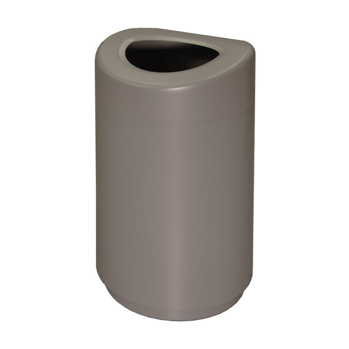 TGOT35 Curved Open Top Container - 30 Gallon Capacity - 20" Dia. x 33 1/2" H - Titanium Gray in Color