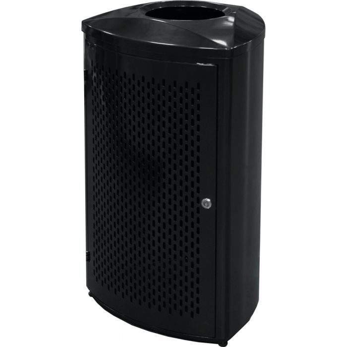 TRO21BKPL Triangular Curved Open Top Trash Can - 21 Gallon Capacity - Black in Color
