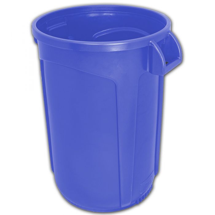 VCR20BLU-HD Vulcan HD Heavy Duty Round Container with Venting Channels - 20 Gallon Capacity - 19 1/2" Dia. x 23 1/2" H - Blue in Color