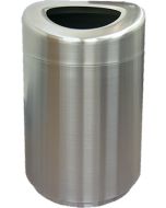 SSOT35 Stainless Steel Curved Open Top Container - 30 Gallon Capacity - 20" Dia. x 33 1/2" H - Satin Stainless Steel